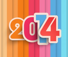 Creative 2014 New Year vector background set 08
