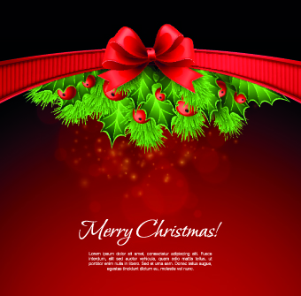 2014 Christmas red bow vector background 01