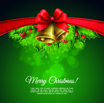 2014 Christmas red bow vector background 02