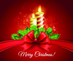 2014 Christmas red bow vector background 03