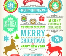Christmas ornate gift cards vector set 04