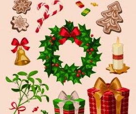 2014 Christmas vintage objects vector 04