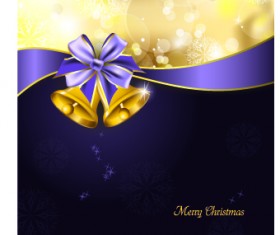 2014 Christmas ribbon and bell background 01