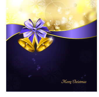2014 Christmas ribbon and bell background 01
