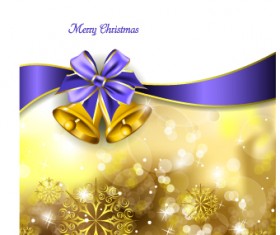 2014 Christmas ribbon and bell background 02