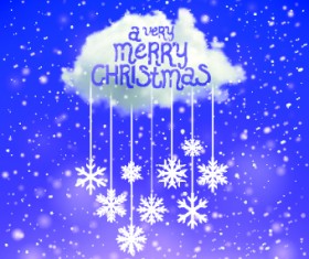 2014 Christmas snowflake with cloud background 01