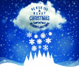 2014 Christmas snowflake with cloud background 02