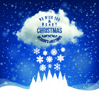 2014 Christmas snowflake with cloud background 02
