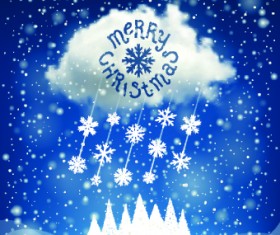 2014 Christmas snowflake with cloud background 03