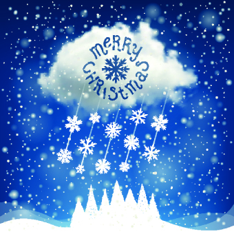 2014 Christmas snowflake with cloud background 03