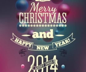 2014 Merry Christmas Poster design elements vector 02