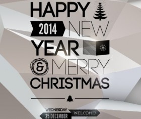 2014 Merry Christmas Poster design elements vector 05