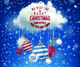 2014 Merry Christmas decor ball vector background 02