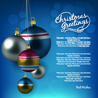 2014 Merry Christmas decor ball vector background 05