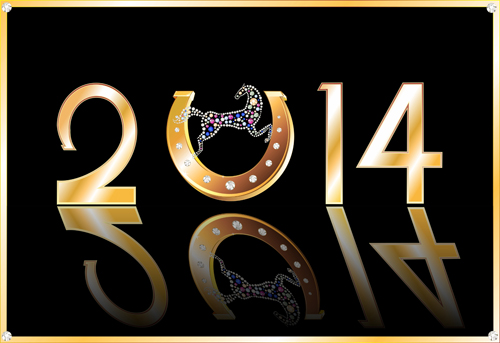 2014 New Year design background graphics 02
