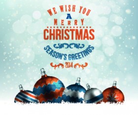 2014 New Year Christmas ornaments vector 01