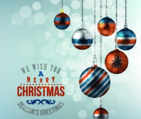 2014 New Year Christmas ornaments vector 02