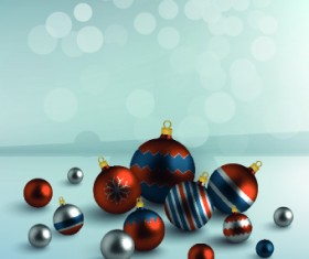 2014 New Year Christmas ornaments vector 03