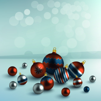 2014 New Year Christmas ornaments vector 03
