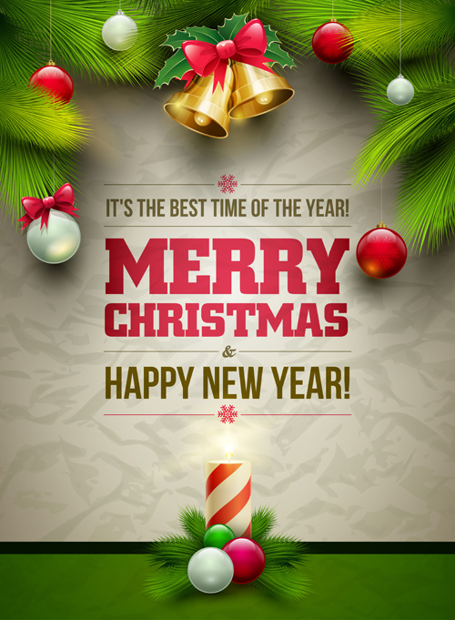 2014 Xmas poster backgrounds vector 01