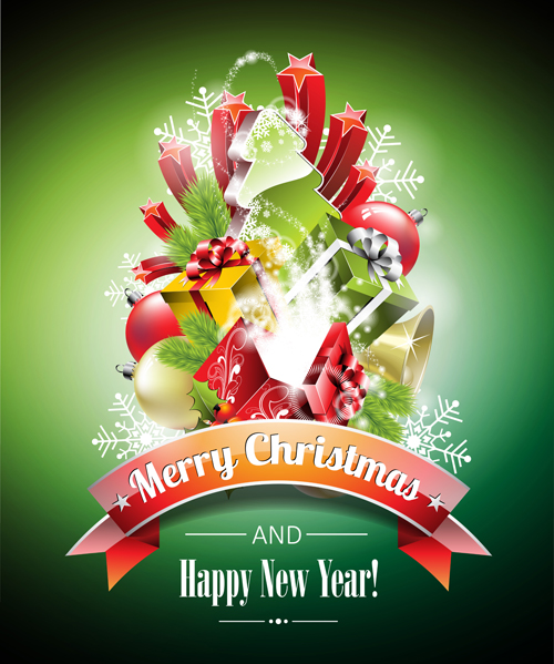 2014 Xmas poster backgrounds vector 02