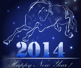 Vector set of 2014 Years Horse design elements 01