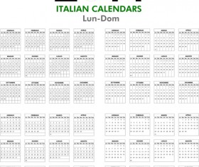 Italian Version Calendar 2014 vector set 02