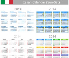 Italian Version Calendar 2014 vector set 03