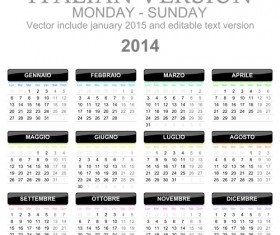 Italian Version Calendar 2014 vector set 04