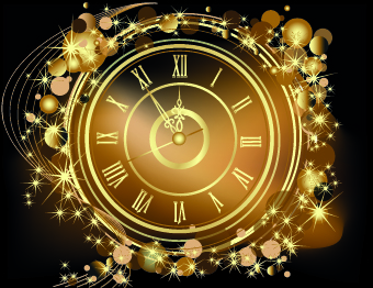 Shiny Clock Background Vector 03 Free Download