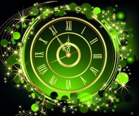 Shiny clock background vector 04