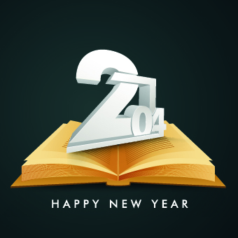 2014 New Year Text design background vector 01