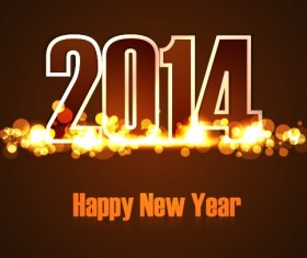 2014 New Year Text design background set 01