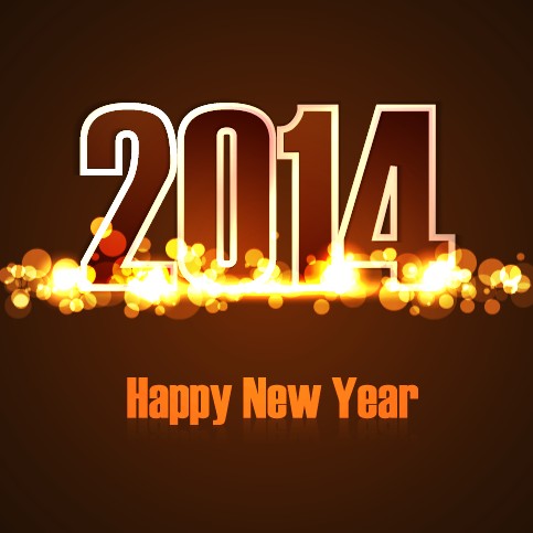2014 New Year Text design background set 01