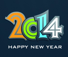2014 New Year Text design background vector 02