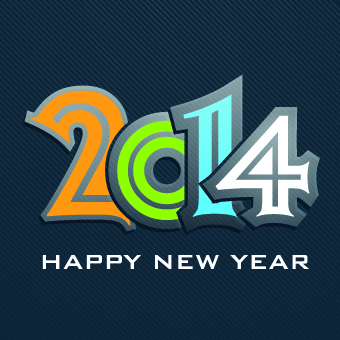 2014 New Year Text design background vector 02