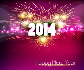 2014 New Year Text design background set 02