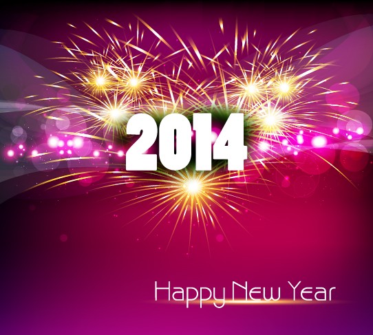 2014 New Year Text design background set 02