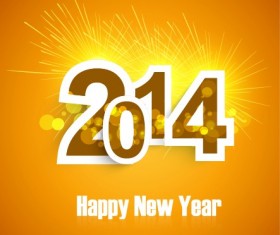 2014 New Year Text design background set 03