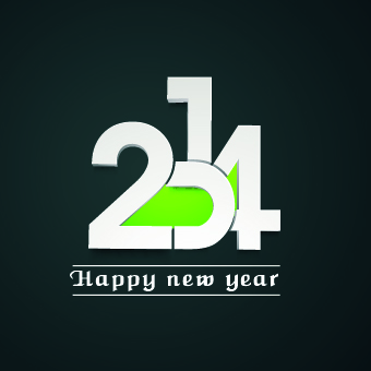 2014 New Year Text design background vector 04
