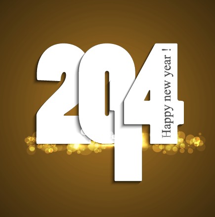 2014 New Year Text design background set 04