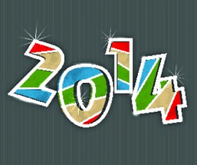 2014 New Year Text design background vector 05