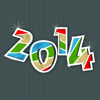 2014 New Year Text design background vector 05