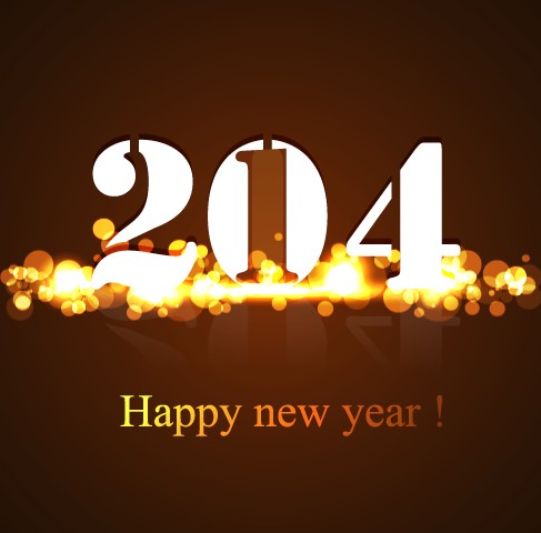 2014 New Year Text design background set 05
