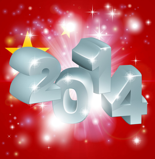 2014 New Year creative design vectors 01