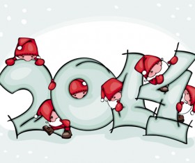 2014 New Year creative design vectors 02
