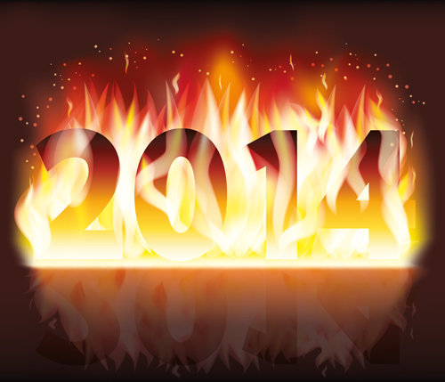 2014 New Year creative design vectors 03