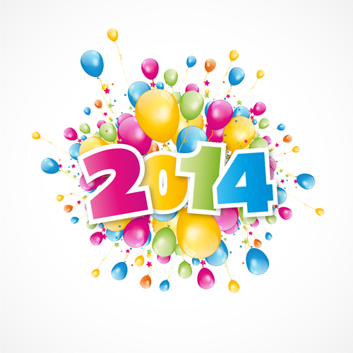 2014 New Year creative design vectors 04