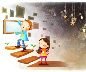 Cartoon Children psd background