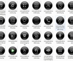 Shiny Black web icons set